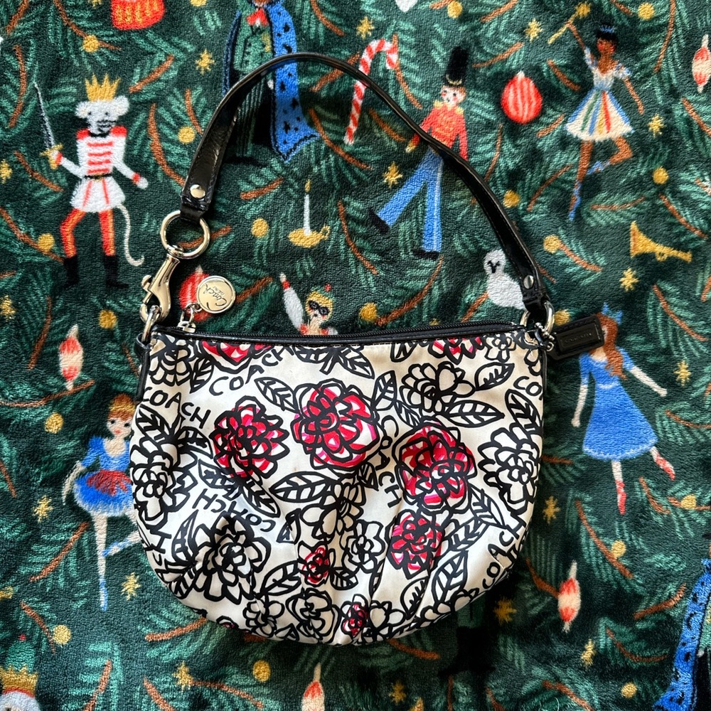 2009 Coach Poppy Graffiti Wristlet Mini Shouder Bag Wristlet